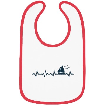 Discover Heartbeat Sailing Boat Captain Pulse Funny Sailor Bibs
