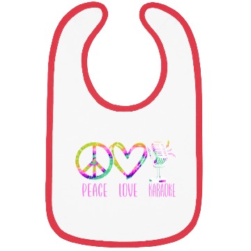 Discover Karaoke Singer Retro Tie Dye Peace Bibs