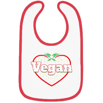 Discover Strawberry Logo For Vegetarians - Go Vegan Bibs
