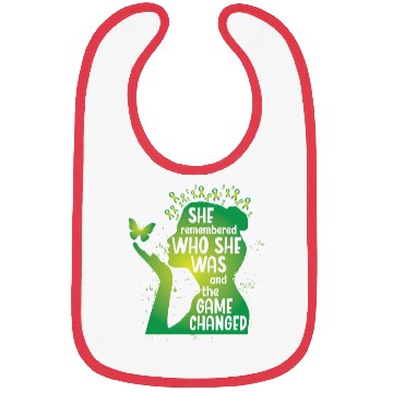 Discover Mental Health Green Ribbon Butterfly Bibs