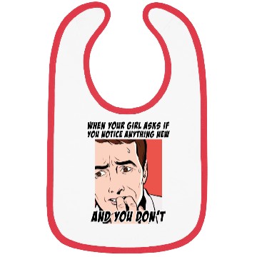 Discover Funny look at THE question that makes men scared Bibs