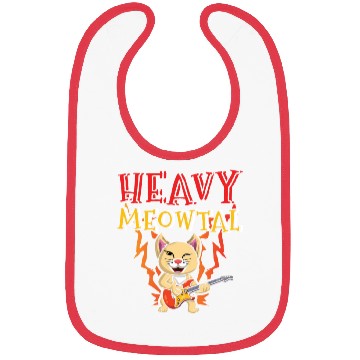 Discover Kawaii Cat Heavy Meow Metal Music Lover Guitar Bibs