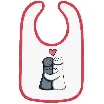Discover Salt and Pepper Hugging Love : Funny illustration Bibs