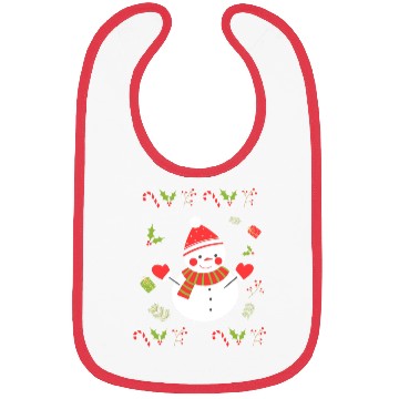 Discover Ugly Holiday Sweater Cute Snowman Bibs