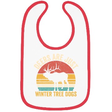 Discover Funny Deer Are Just Winter Tree Dogs Retro Bibs