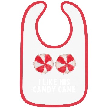 Discover I Like His Candy Cane Funny Couples Christmas Bibs