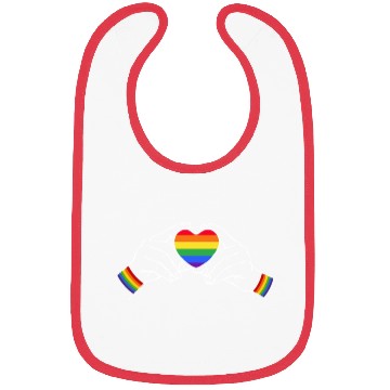 Discover Cool LGBTQ rainbow heart saying Bibs