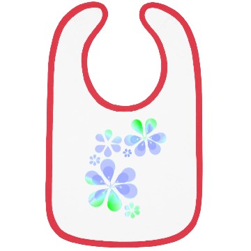 Discover purple flowers pattern shape green Bibs