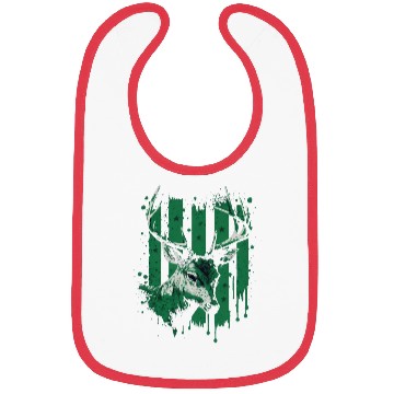 Discover Deer US Flag Hunter Forester Grunge Nature Forest Bibs