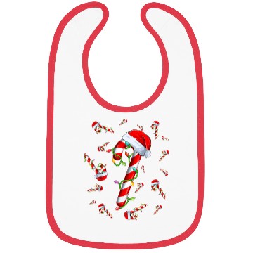 Discover Candy Cane Merry and Bright Red and White Candy Bibs
