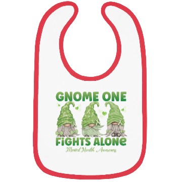Discover Gnome One Fights Alone Mental Health Bibs