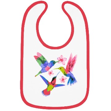 Discover Rainbow Hummingbird Watercolor Colorful Bird Lover Bibs