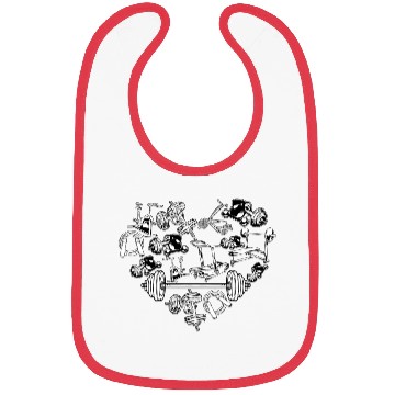 Discover Fitness Working Gym Out Heart Valentine Day Gymer Bibs