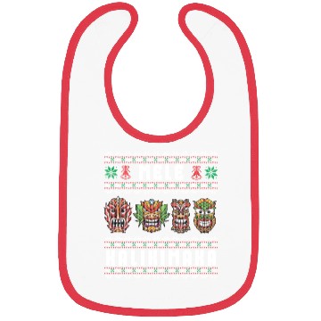 Discover Mele Kalikimaka Hawaii Tiki Funny Ugly Christmas Bibs