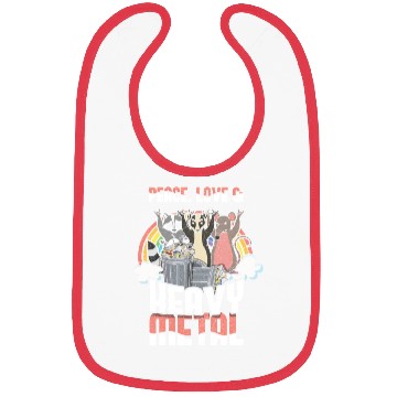 Discover Rock Love Peace Metal Kid Music Heavy Trash Racoon Bibs