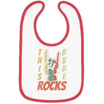Discover Retro Rock Sign Rock Hand Metal Kid Rocker Bibs
