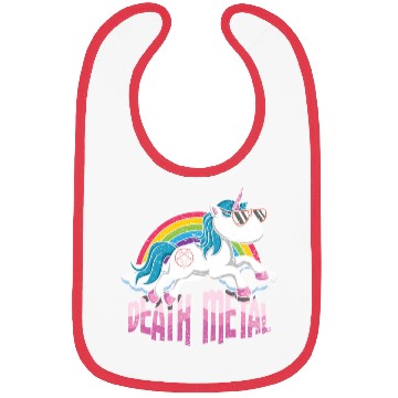 Discover Rainbow Unicorn Love Metal Music Heavy Rocker Bibs