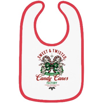 Discover Sweet and Twisted Candy Canes Bibs