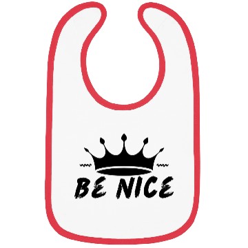 Discover White Simple Be Nice Typography Bibs