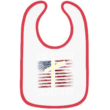 Discover One Nation Under God America US USA American Bibs
