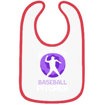 Discover Be Nice To The Baseball Pitcher Hobby Player Bibs