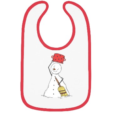 Discover funny snowman with mustache and carrot Bibs