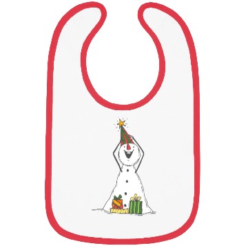 Discover funny snowman with mustache and carrot Bibs