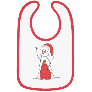 Discover funny snowman with mustache and carrot Bibs