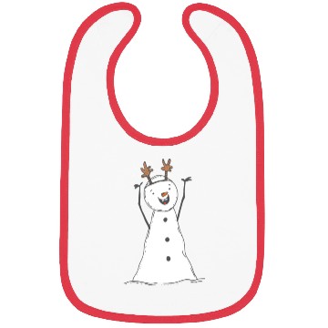 Discover funny snowman with mustache and carrot Bibs