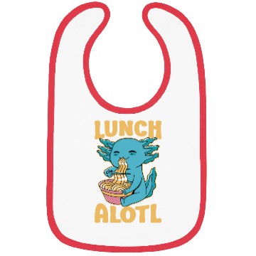 Discover Axolotl Eating Ramen Funny Lunchalotl Bibs