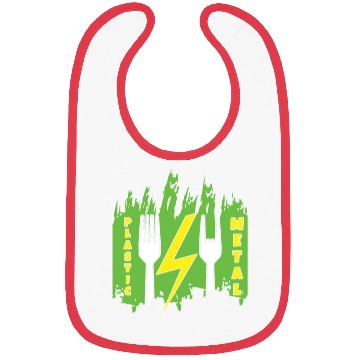Discover Rock Sign Funny Fork Metal Kid Music Lover Rocker Bibs