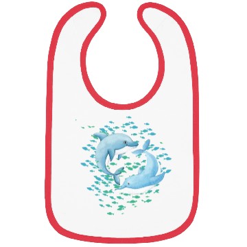 Discover PLAYFUL BLUE DOLPHINS Bibs