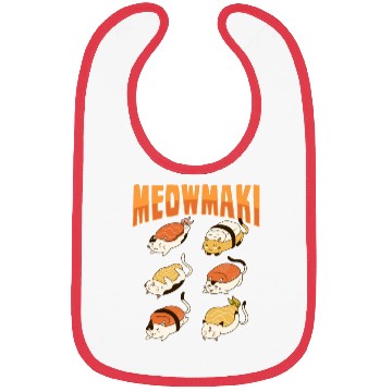 Discover Cat Sushi Meow Design for a Cat Lady or Cat Mom Bibs