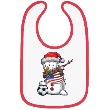 Discover Soccer Boy Dabbing Snowman Christmas Jersey Bibs