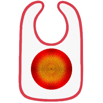 Discover Red Circle Golden Sun Illustration Bibs