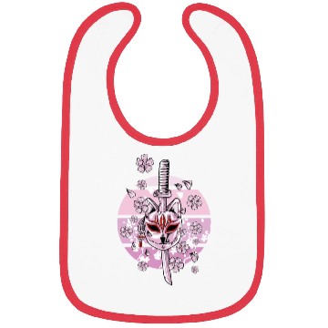 Discover Kitsune Mask Japanese Nine Tailed Fox Cherry Bibs