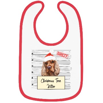 Discover English cocker Spaniel christmas funny prison Bibs