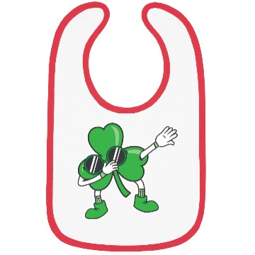 Discover Dabbing Shamrock St Patrick's Day Lucky Clover Bibs