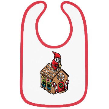Discover Christmas Gnome Gingerbread House Candy Cane Bibs