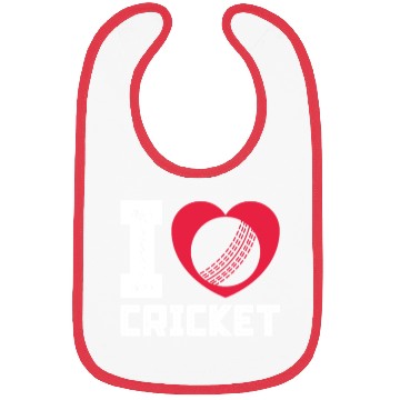 Discover I Love Heart Cricket Bibs