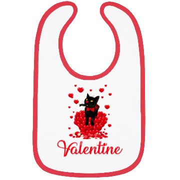 Discover Black cat Is my valentine Bibs