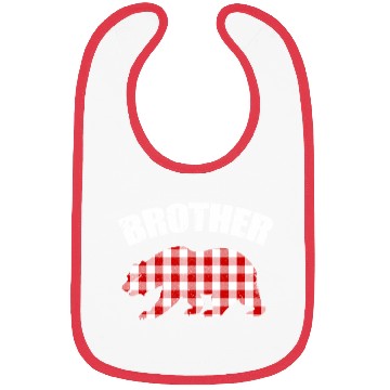 Discover Brother Birthday Plaid Bear Bibs