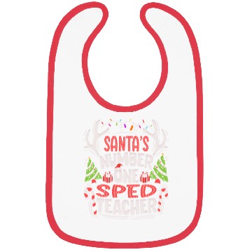 Discover Santas Number One SPED Teacher Special Education Bibs