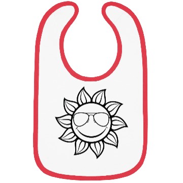 Discover Sunflower with sunglass Funny Bibs design