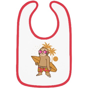 Discover Sloth on the Beach with Surfboard lazy Bibs
