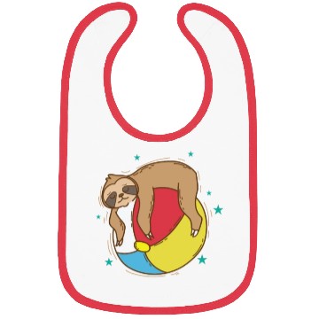 Discover Sloth on a Beach Ball lazy Bibs