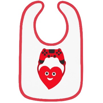 Discover gamer heart valentines day Bibs