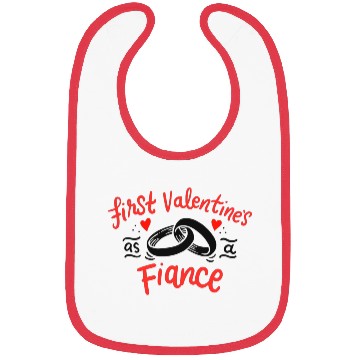 Discover first valentine as fiance hearts day engagement Bibs