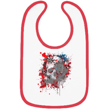 Discover Ink Splatter Skull Bibs