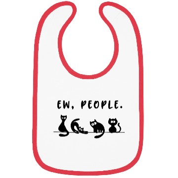 Discover black cat funny womens ew people meowy cat lovers Bibs